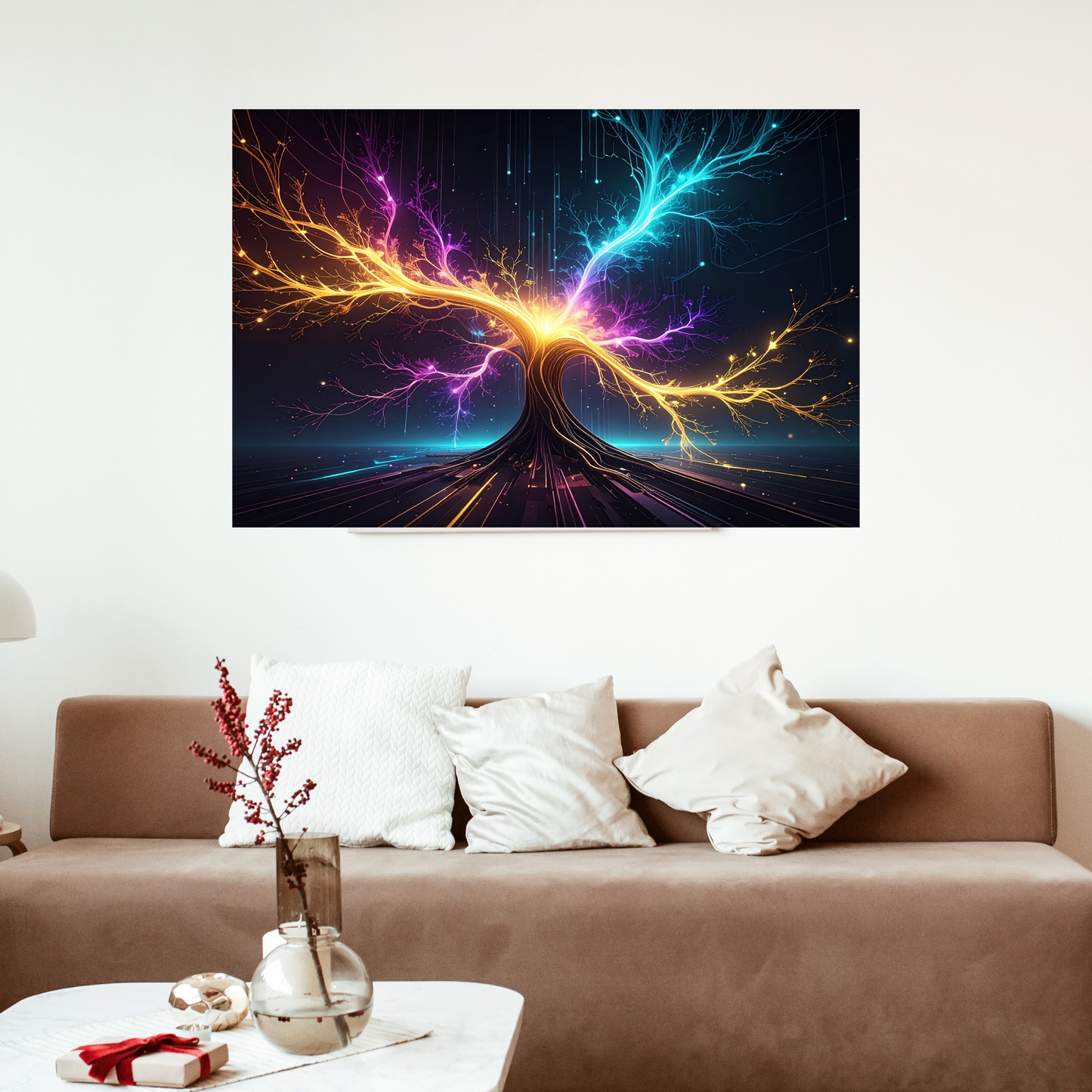 Dynamic Neuro-Inspired Tree 3 - AI Digital Wall Art Download