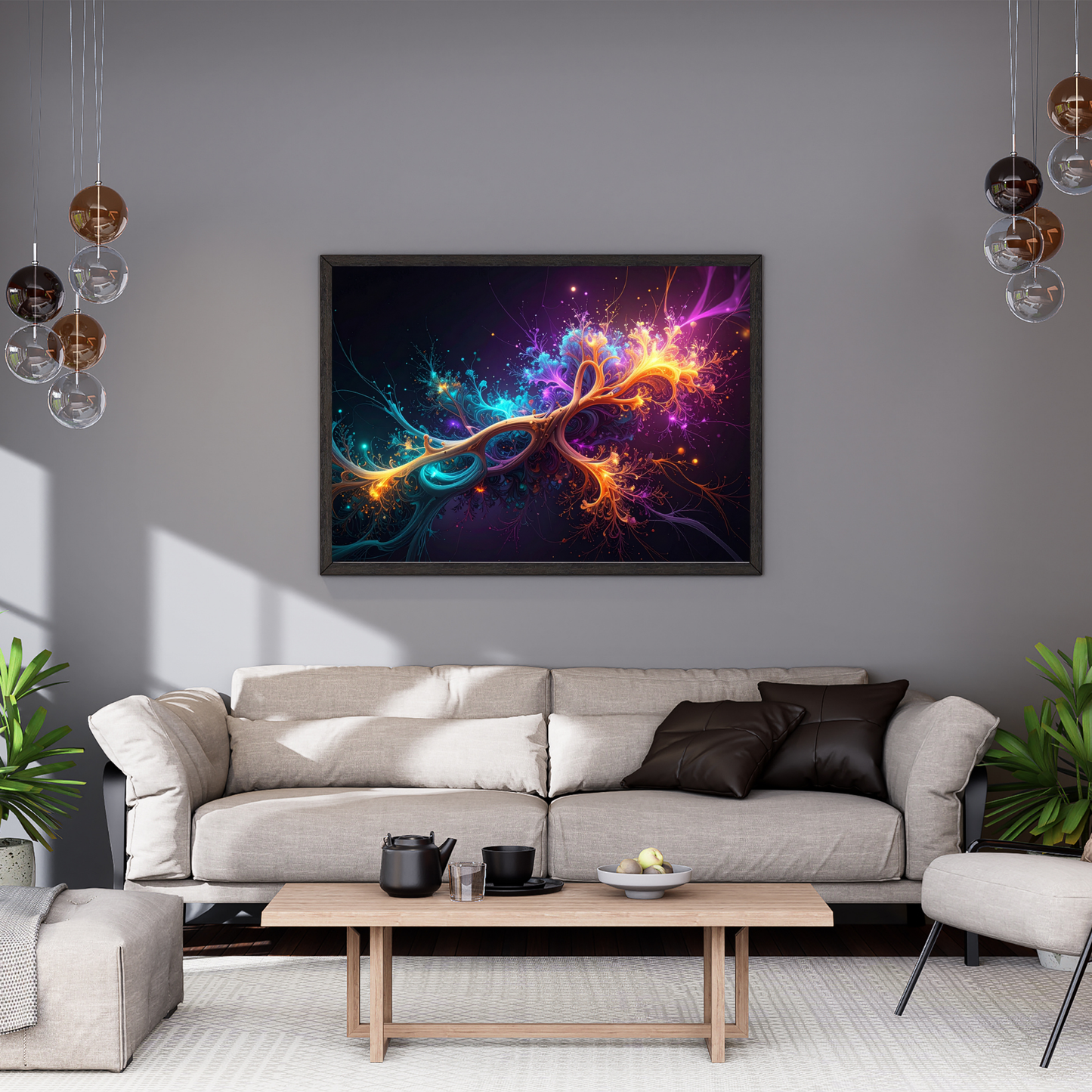 Dynamic Neuro-Inspired Composition 1 - AI Digital Wall Art Download