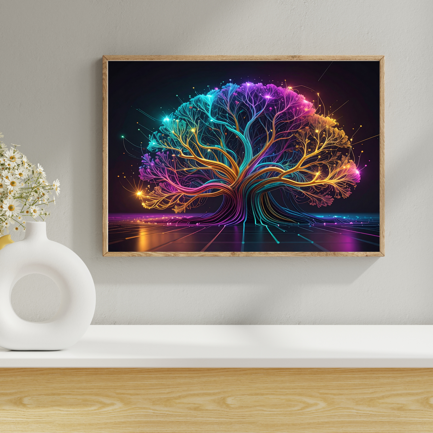 Dynamic Neuro-Inspired Tree 2 - AI Digital Wall Art Download