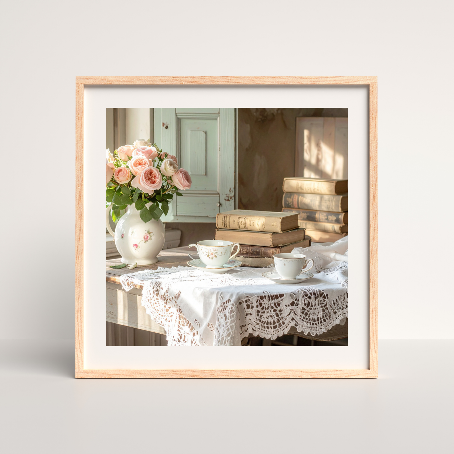 Dreamy French Chateau Kitchen 1 - AI Digital Wall Art Download