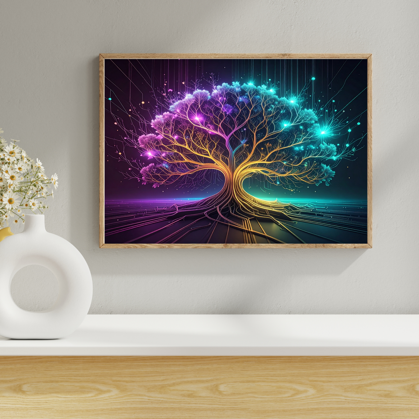 Dynamic Neuro-Inspired Tree 1 - AI Digital Wall Art Download