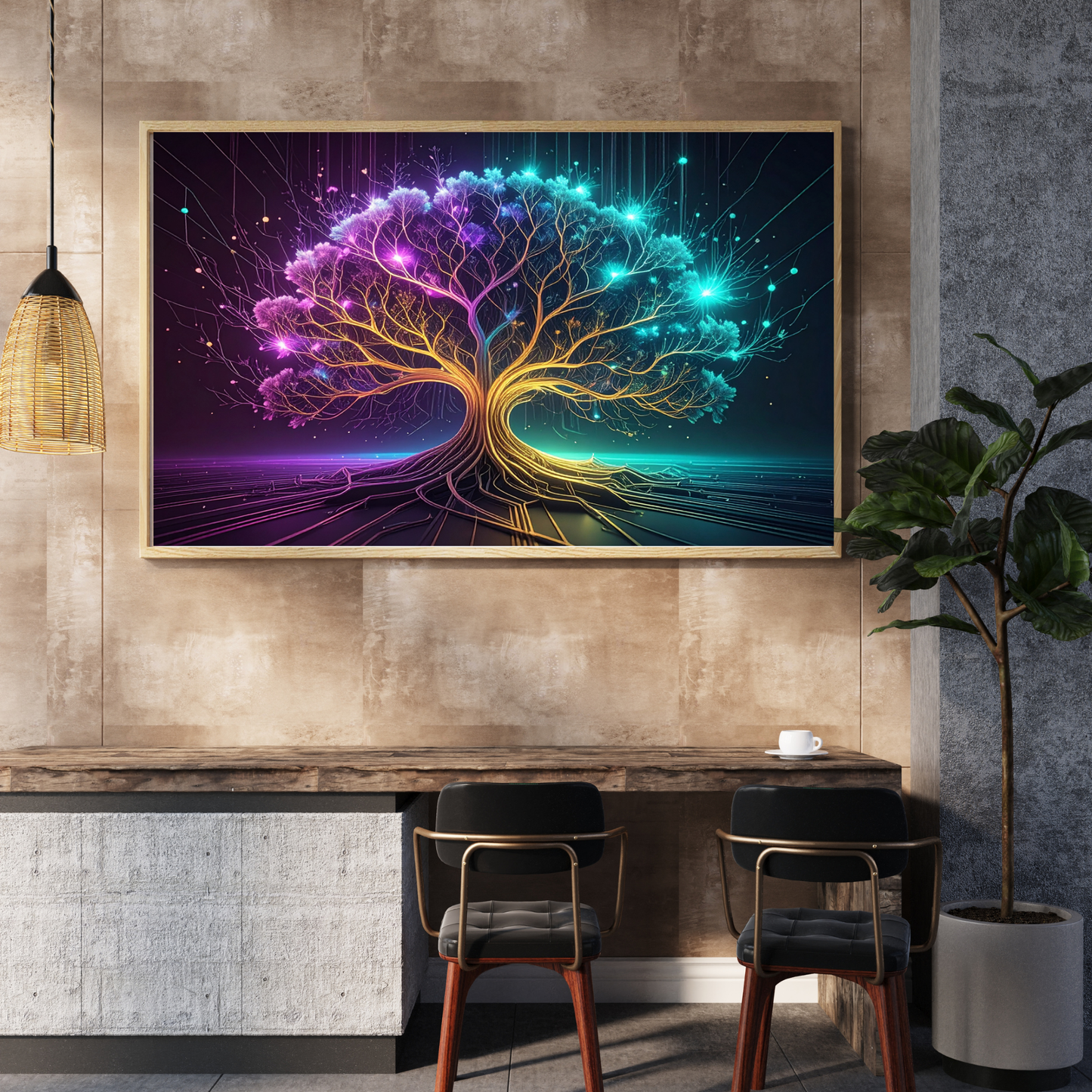 Dynamic Neuro-Inspired Tree 1 - AI Digital Wall Art Download