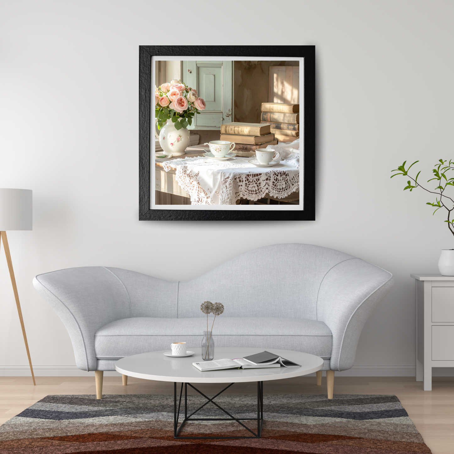 Dreamy French Chateau Kitchen 1 - AI Digital Wall Art Download