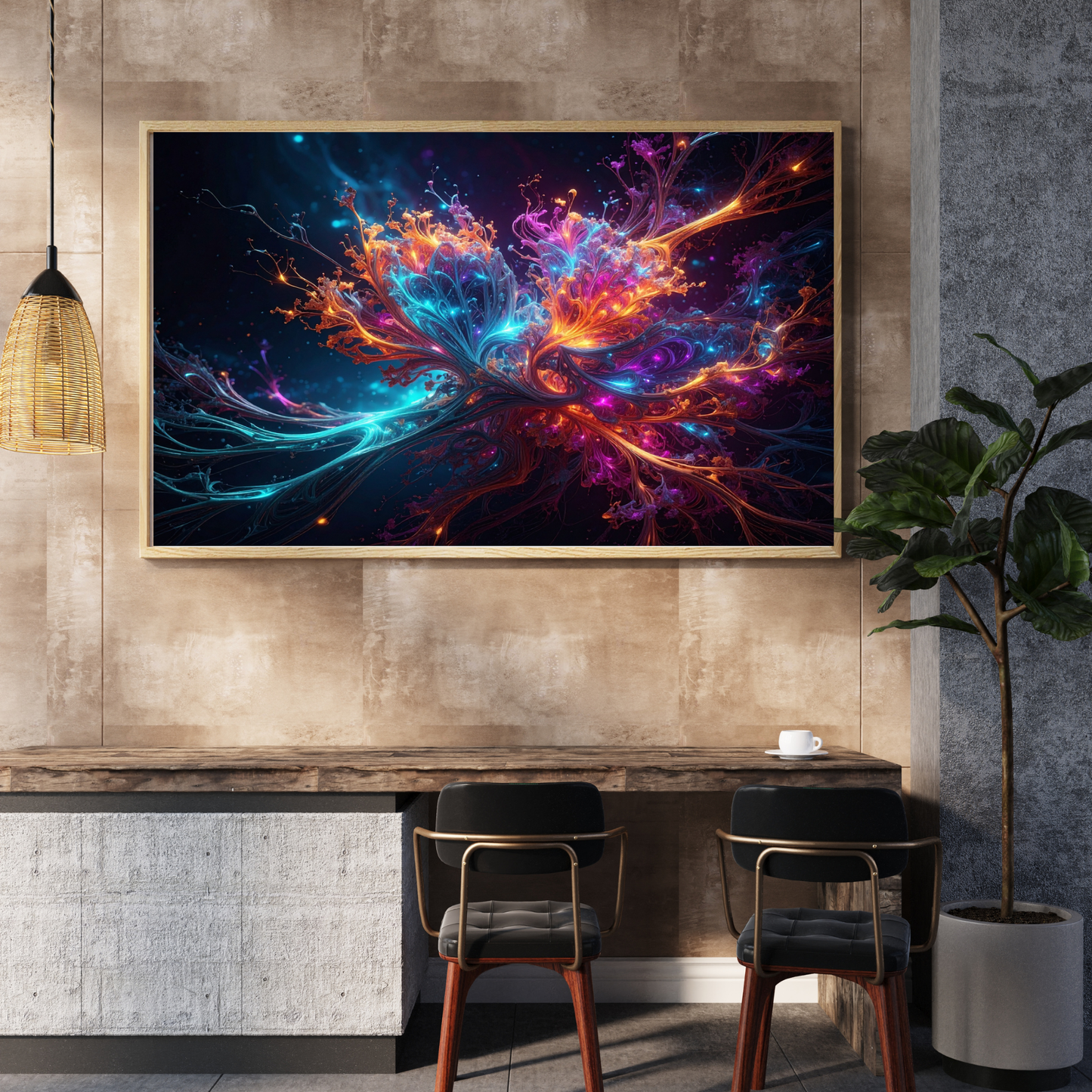 Dynamic Neuro-Inspired Composition 3 - AI Digital Wall Art Download
