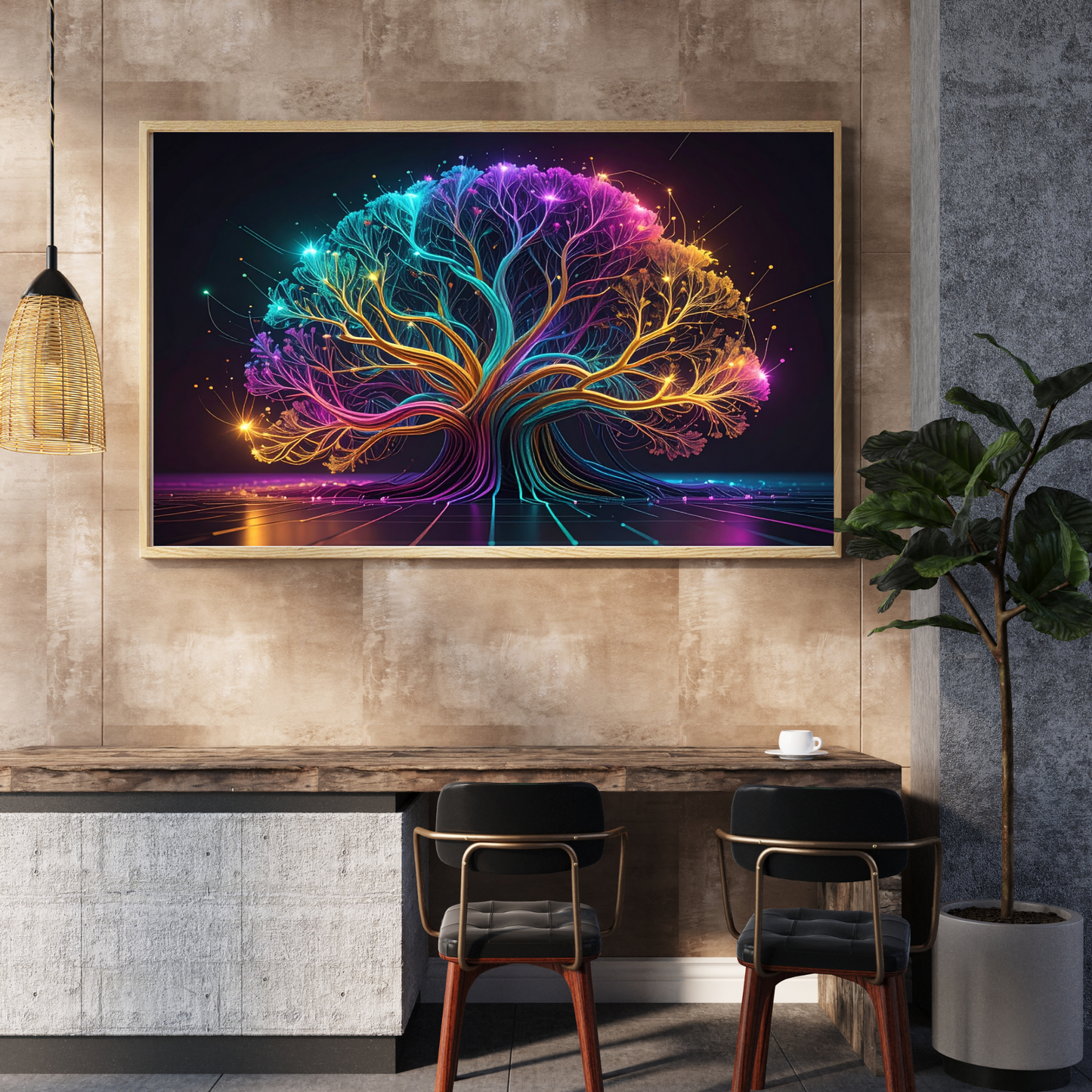 Dynamic Neuro-Inspired Tree 2 - AI Digital Wall Art Download