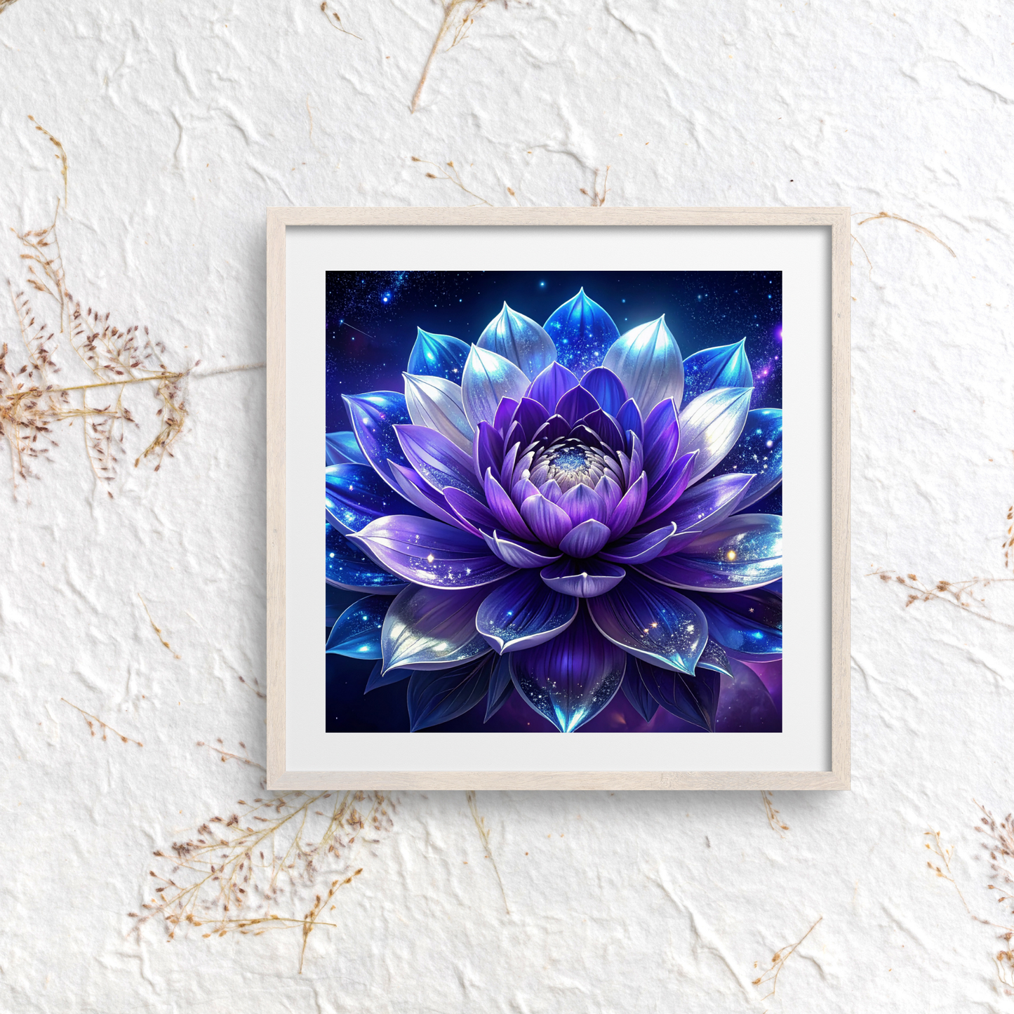 Botanical Bouquet Nebula Clouds 1 - AI Digital Wall Art Download