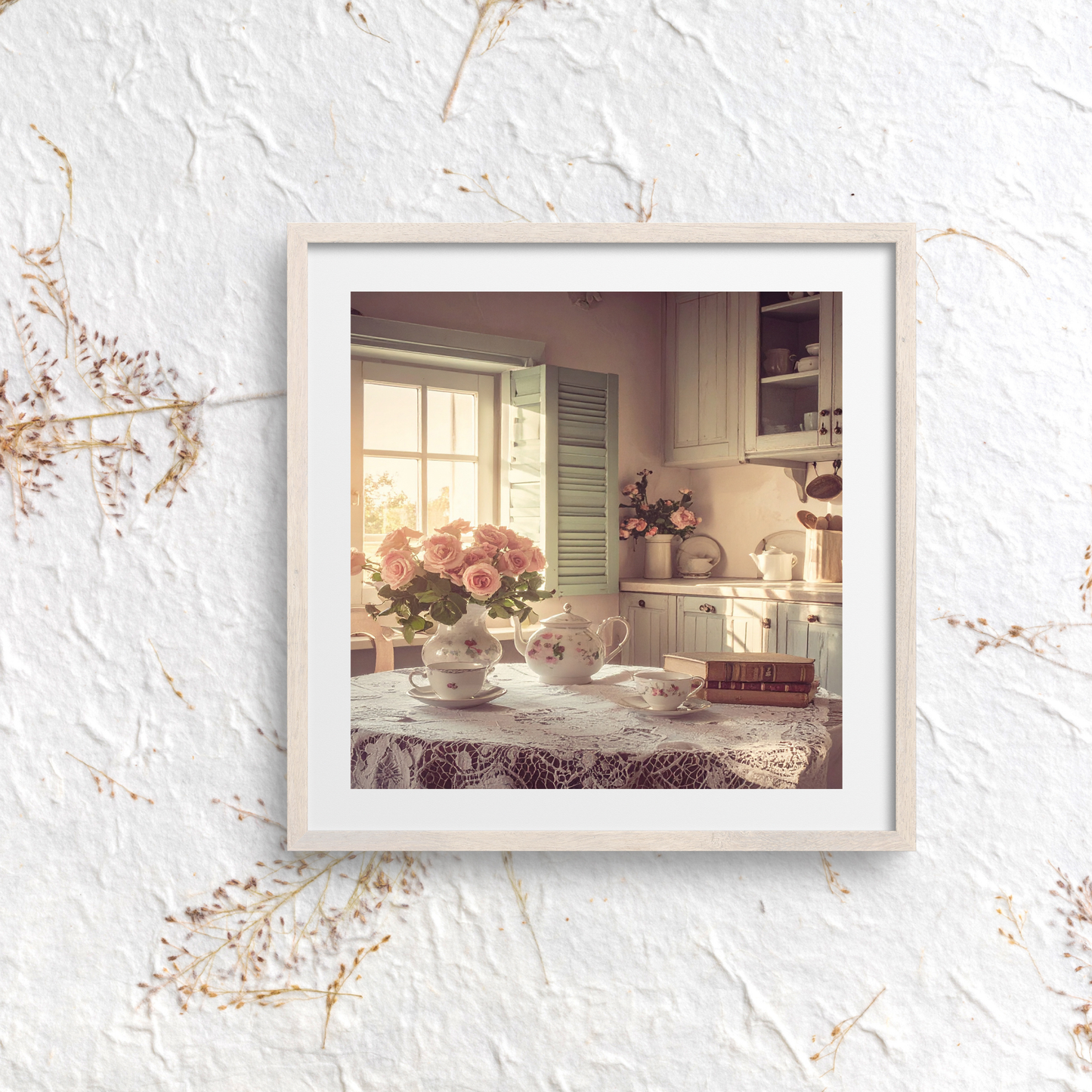 Dreamy French Chateau Kitchen 4 - AI Digital Wall Art Download