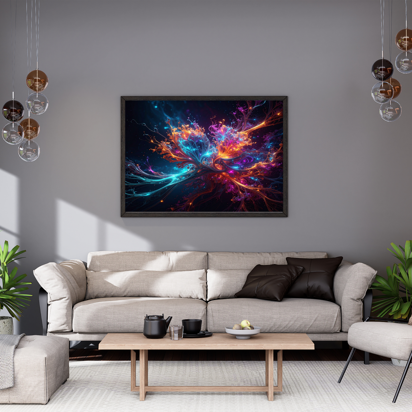 Dynamic Neuro-Inspired Composition 3 - AI Digital Wall Art Download