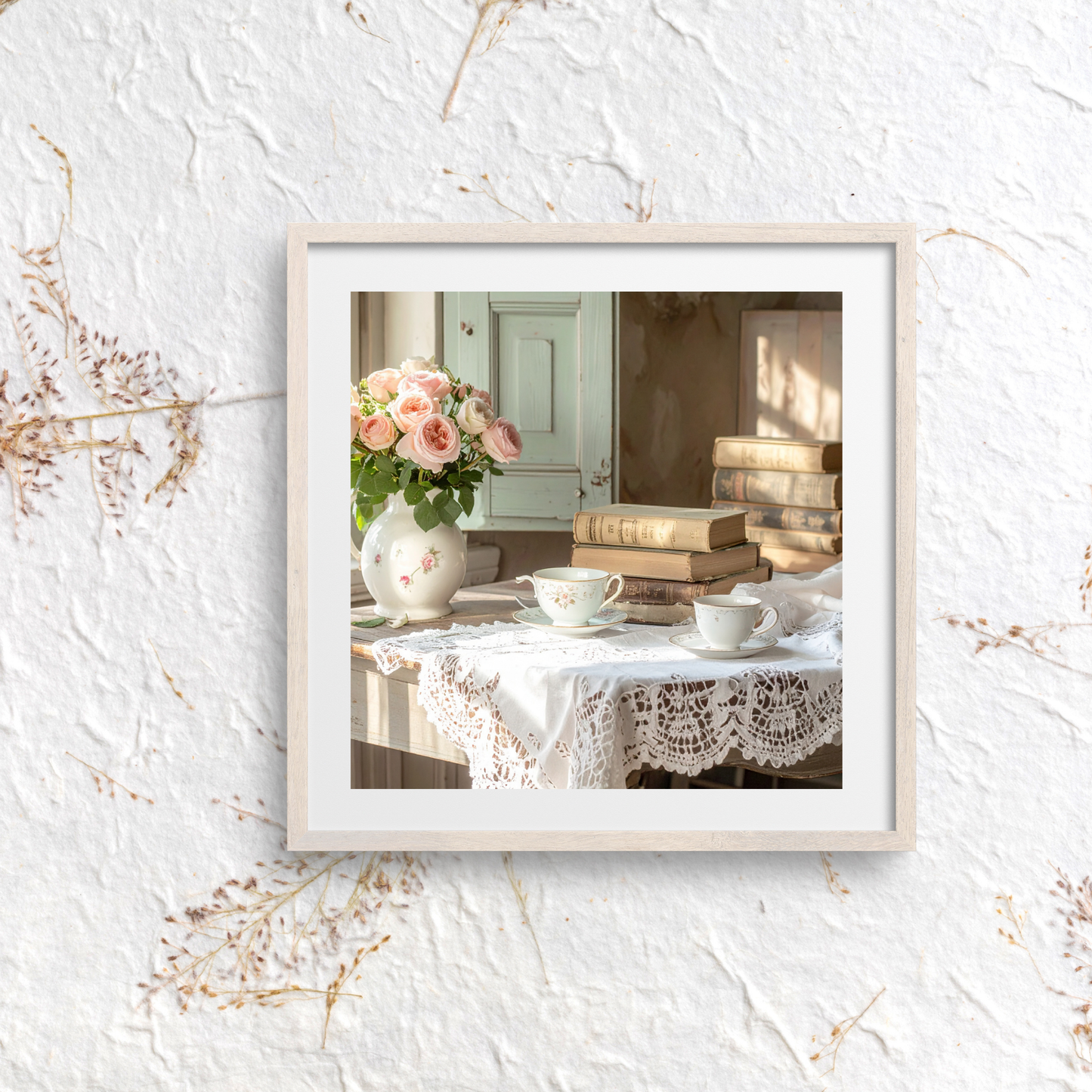 Dreamy French Chateau Kitchen 1 - AI Digital Wall Art Download