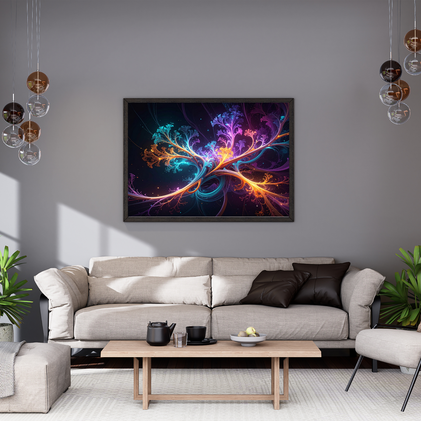 Dynamic Neuro-Inspired Composition 4 - AI Digital Wall Art Download