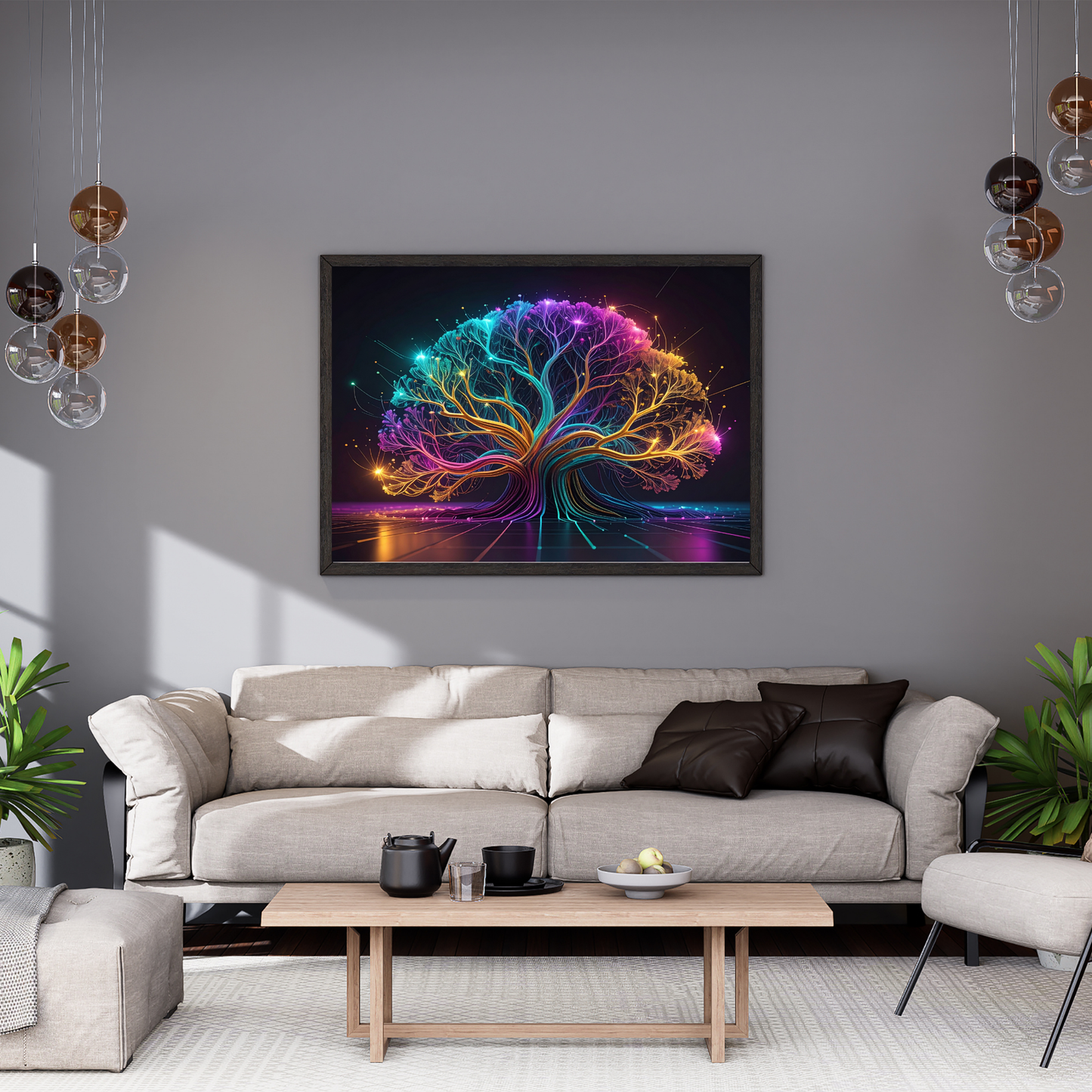 Dynamic Neuro-Inspired Tree 2 - AI Digital Wall Art Download