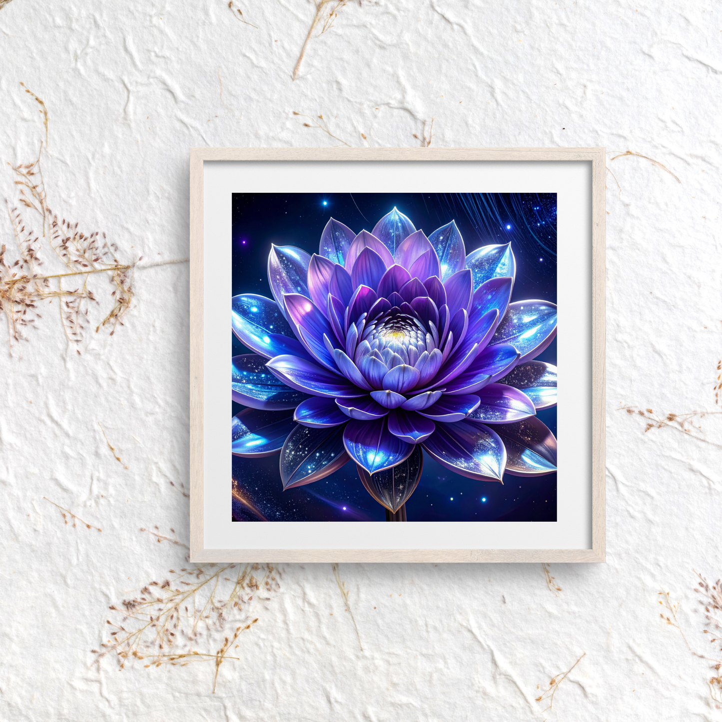 Botanical Bouquet Nebula Clouds 3 - AI Digital Wall Art Download