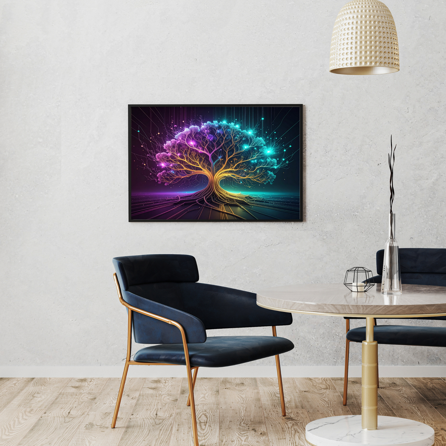 Dynamic Neuro-Inspired Tree 1 - AI Digital Wall Art Download