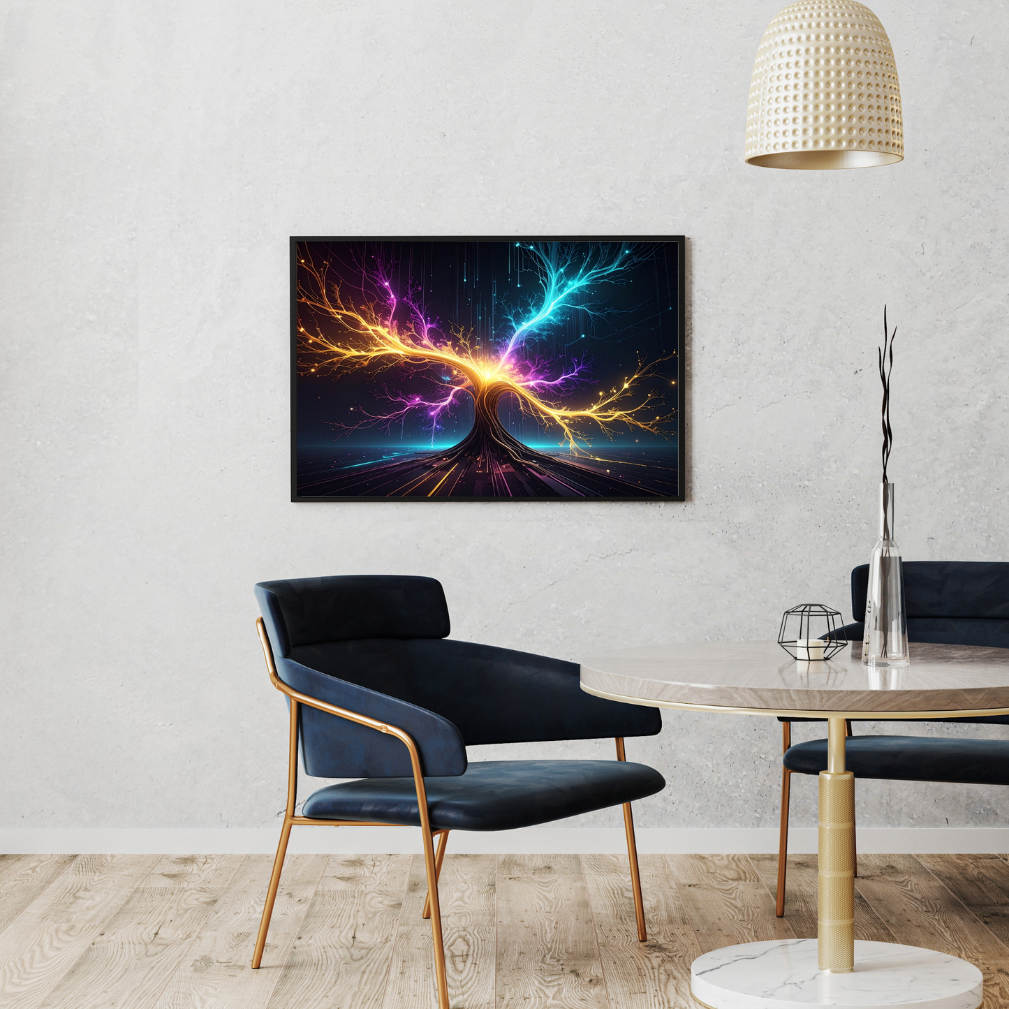 Dynamic Neuro-Inspired Tree 3 - AI Digital Wall Art Download