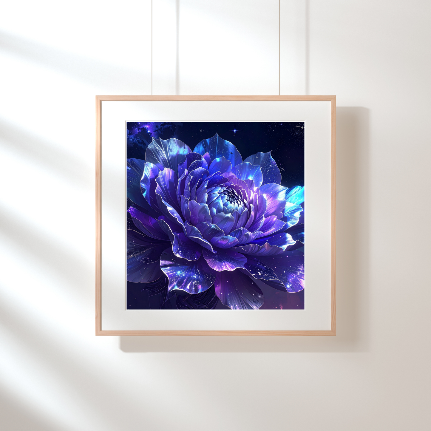 Botanical Bouquet Nebula Clouds 4 - AI Digital Wall Art Download